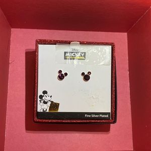 🆕Earrings,Disney anniversary garnet colored Mickey Mouse earrings beautiful